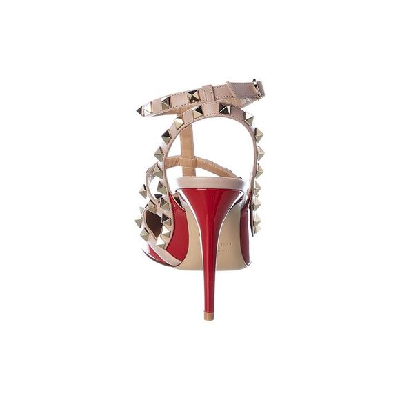 Valentino Rockstud Caged 100 Patent Pump, Red - Picture 3 of 5